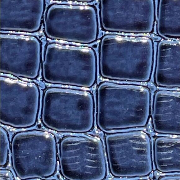 Fashion Navy Blue Crocodile Embossed Nautical Zip Wristlet - Picture 9 of 10